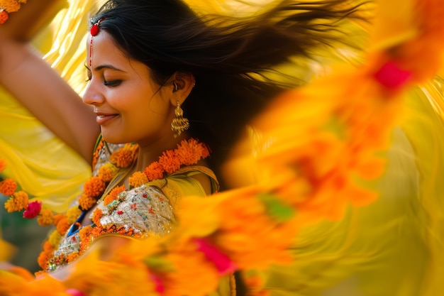 Free photo realistic people celebrating gudi padwa