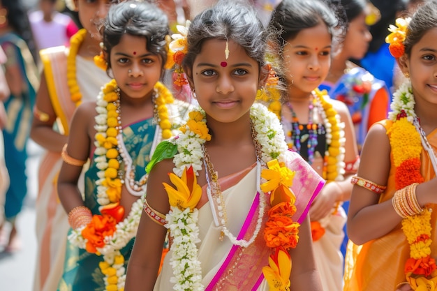 Free Photo realistic people celebrating gudi padwa