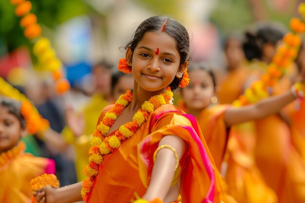 Free Photo realistic people celebrating gudi padwa