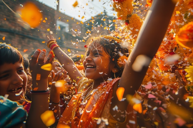 Free Photo realistic people celebrating gudi padwa