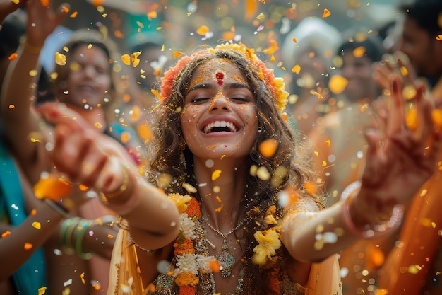 Free photo realistic people celebrating gudi padwa