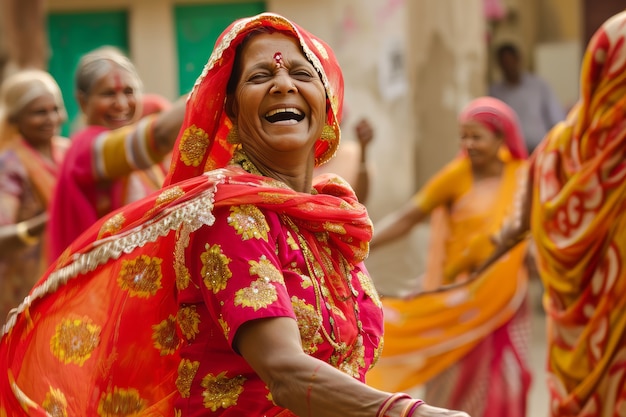 Free Photo realistic people celebrating gudi padwa