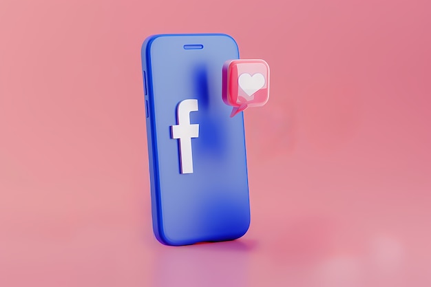 Realistic phone in studio social media concept