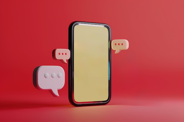 Realistic phone in studio social media concept