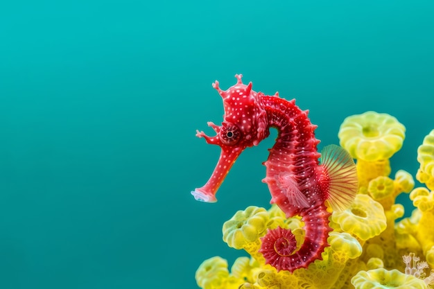 Free photo realistic seahorse animal in the wild underwater environment