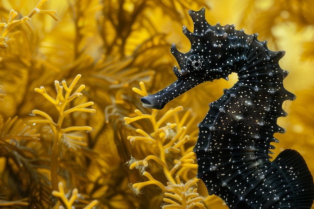 Free Photo realistic seahorse animal in the wild underwater environment