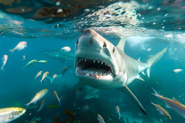 Free photo realistic shark in ocean