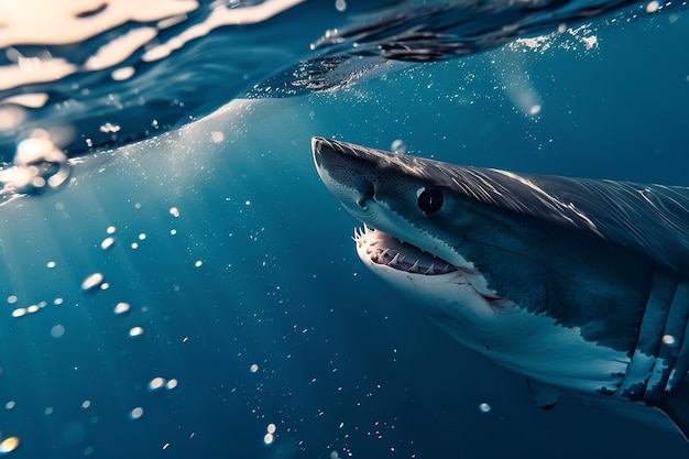 Free photo realistic shark in ocean