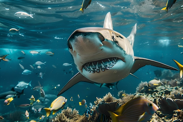 Free photo realistic shark in ocean