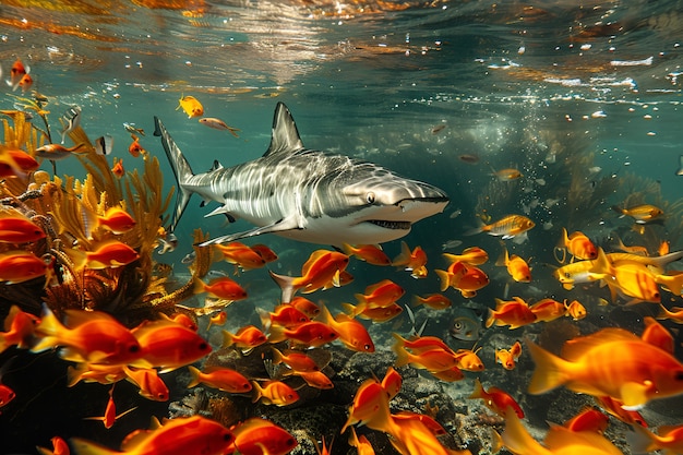 Free photo realistic shark in ocean