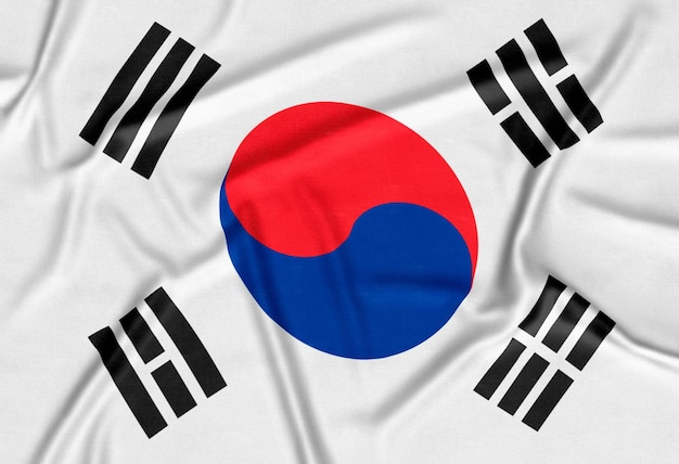 Realistic South Korea Flag Background