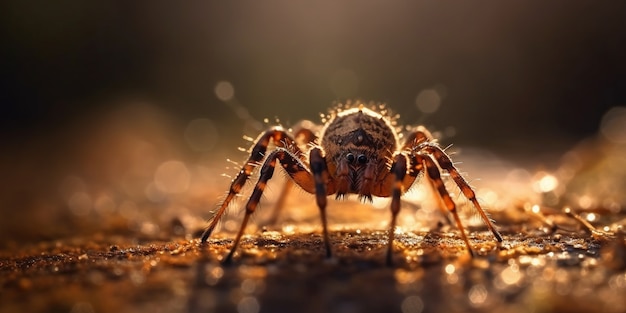 Realistic spider in nature