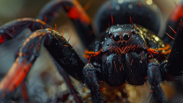 Realistic spider in nature