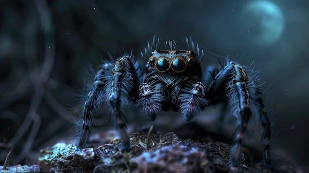 Realistic spider in nature