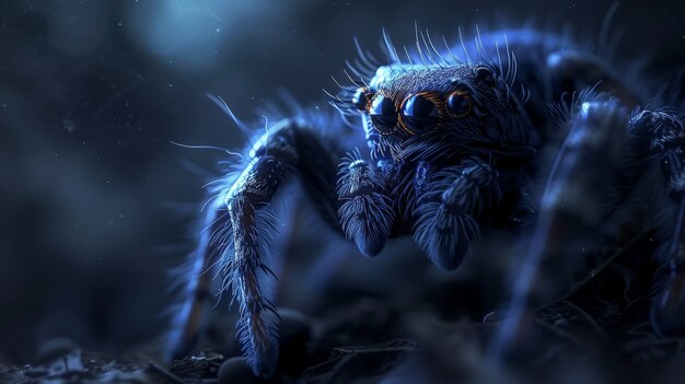 Realistic spider in nature