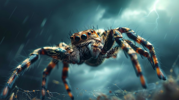 Realistic spider in nature