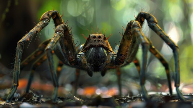 Realistic spider in nature