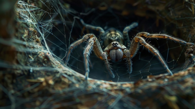 Free photo realistic spider in nature