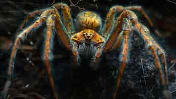 Free photo realistic spider in nature