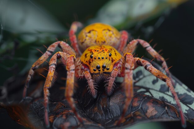 Realistic spider in nature