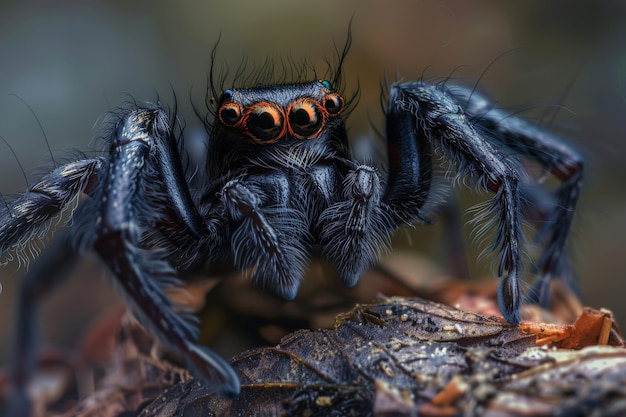 Free photo realistic spider in nature