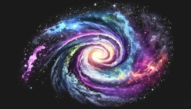 Free Photo realistic spiral galaxy with stars generative ai