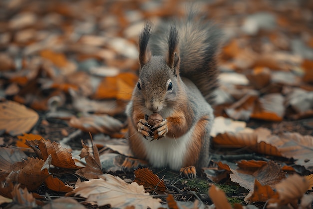 Free photo realistic squirrel in natural setting