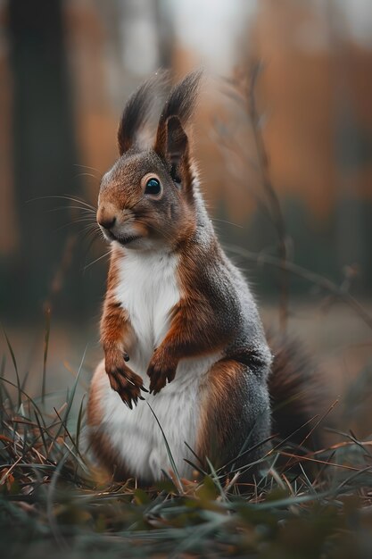 Realistic squirrel in natural setting