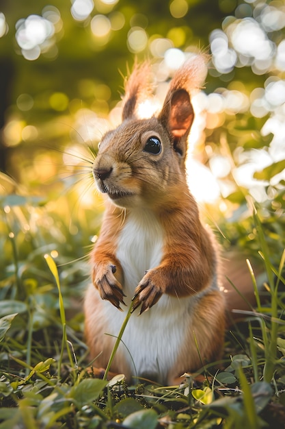 Realistic squirrel in natural setting