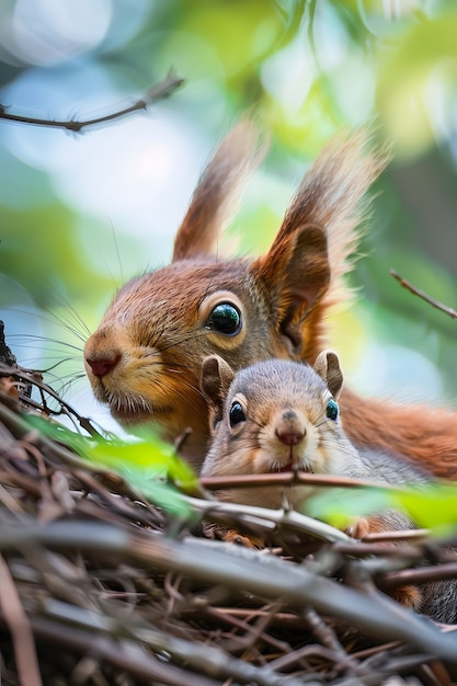 Free Photo realistic squirrel in natural setting