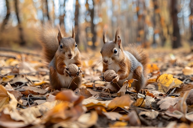 Realistic squirrel in natural setting