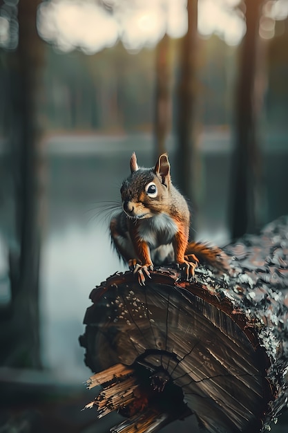 Free Photo realistic squirrel in natural setting