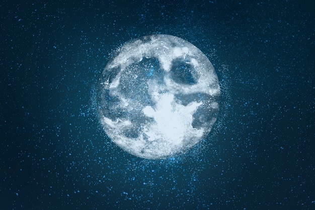 Free Photo realistic super moon on sky background