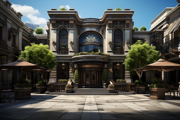 Free Photo realistic universal studios building scene