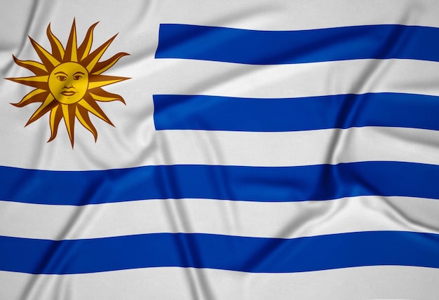 Free photo realistic uruguay flag background