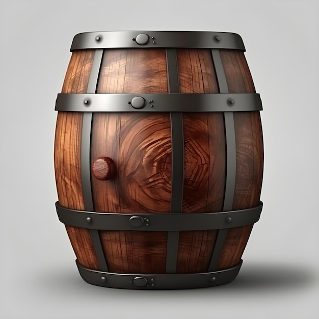 Free Photo realistic wooden barrel for wine