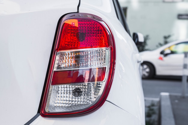 Rear light on new white car