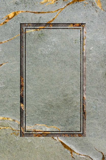 Free Photo rectangle frame on green marble background