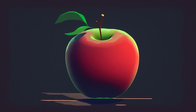 Free photo red apple on a dark background generative ai