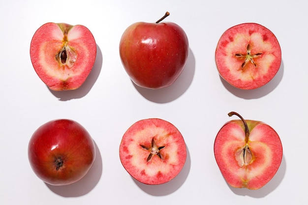 Red apples concept of fresh and healthy food