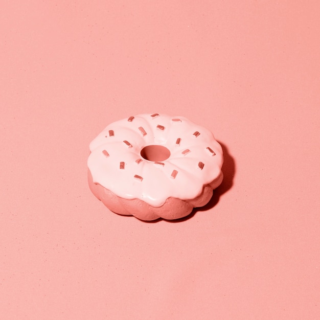 Red background with tasty donut