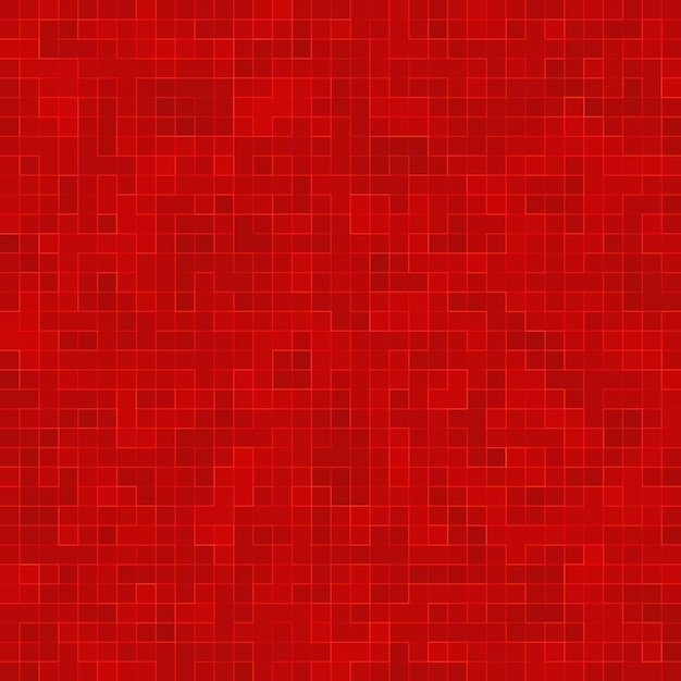 Red ceramic glass colorful tiles mosaic composition pattern background.