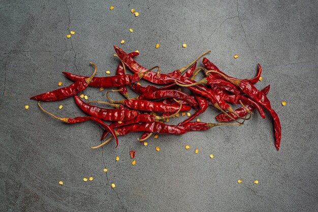 Red chilli paste on black.