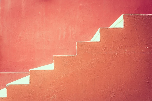 Red concrete staircase