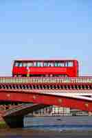 Free photo red double decker bus on blackfriars bridge in london