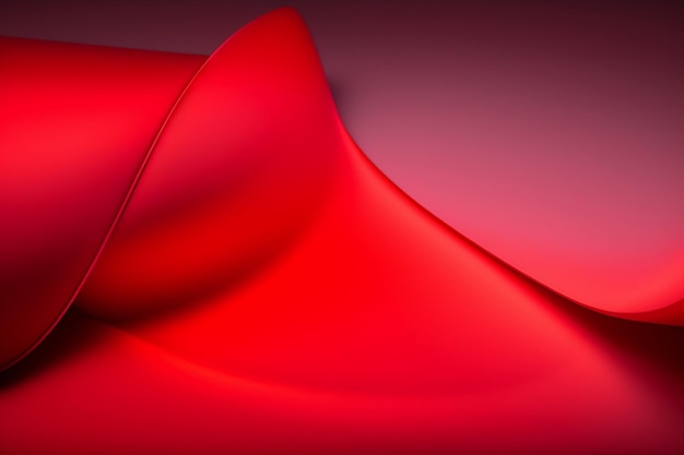 A red fabric with a curved edge is shown in a red background.