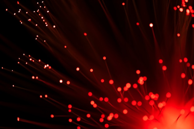 Free Photo red fiber lights with defocused spots