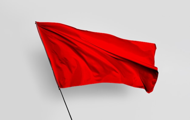 Red flag collage on blank image