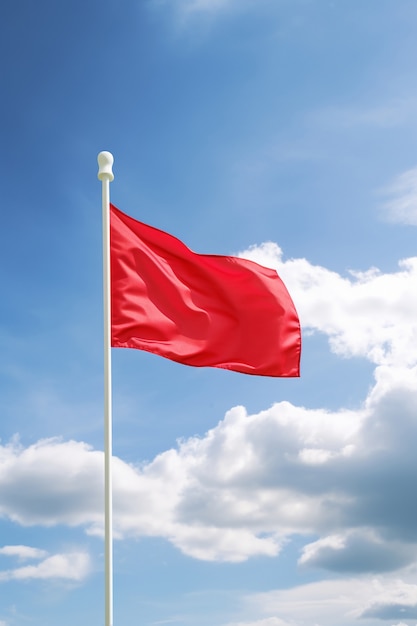 Free photo red flag on field