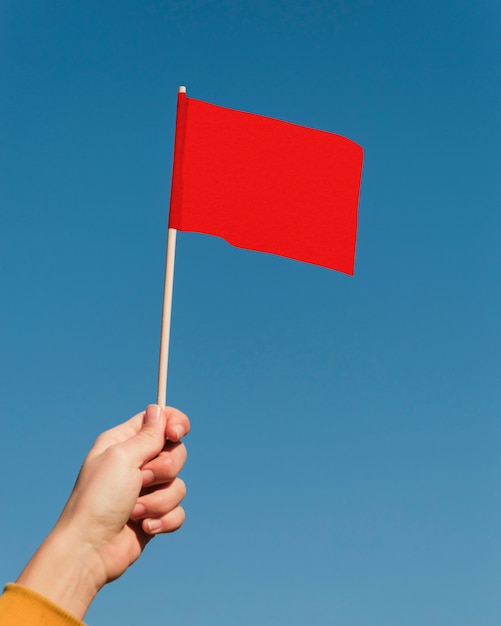 Red flag waving